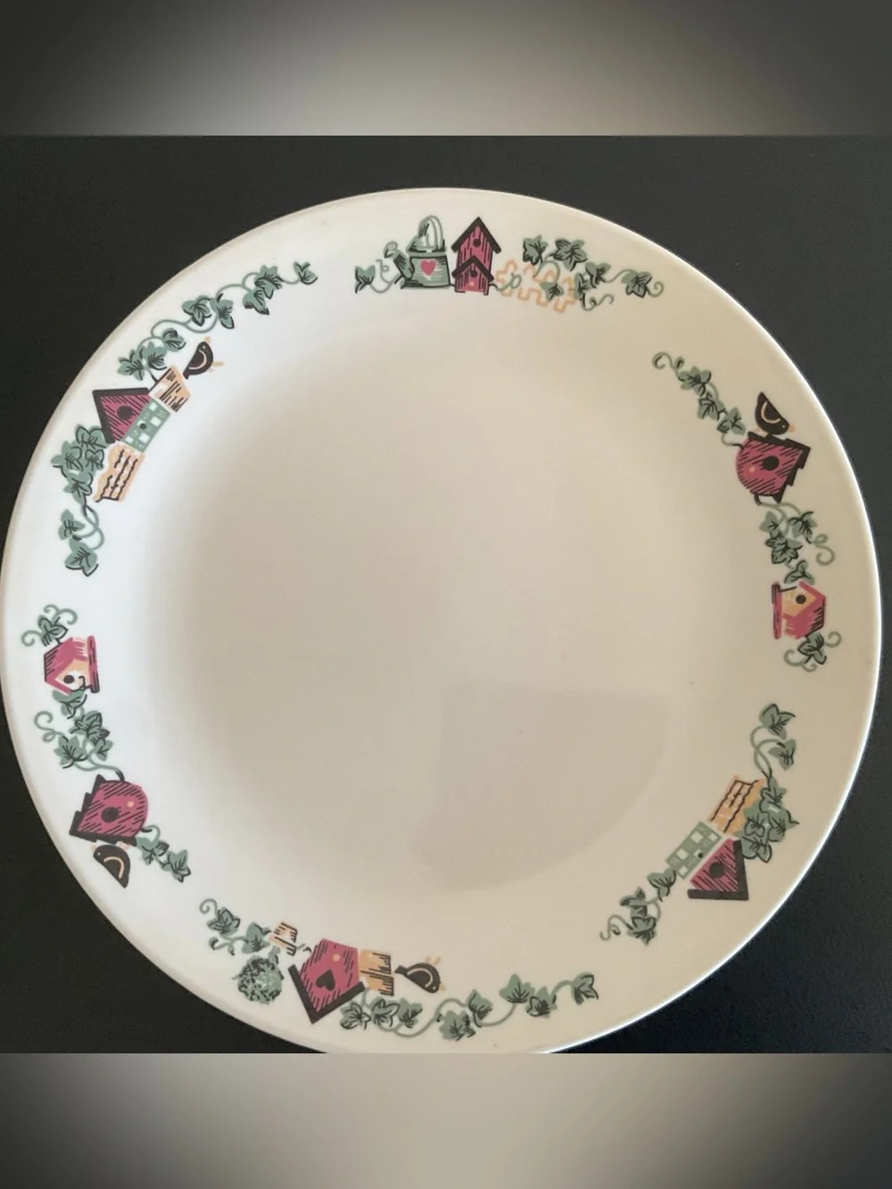 Corelle Corning Retired Garden Home Pattern Dinner Plates Set of 4,  10.25”